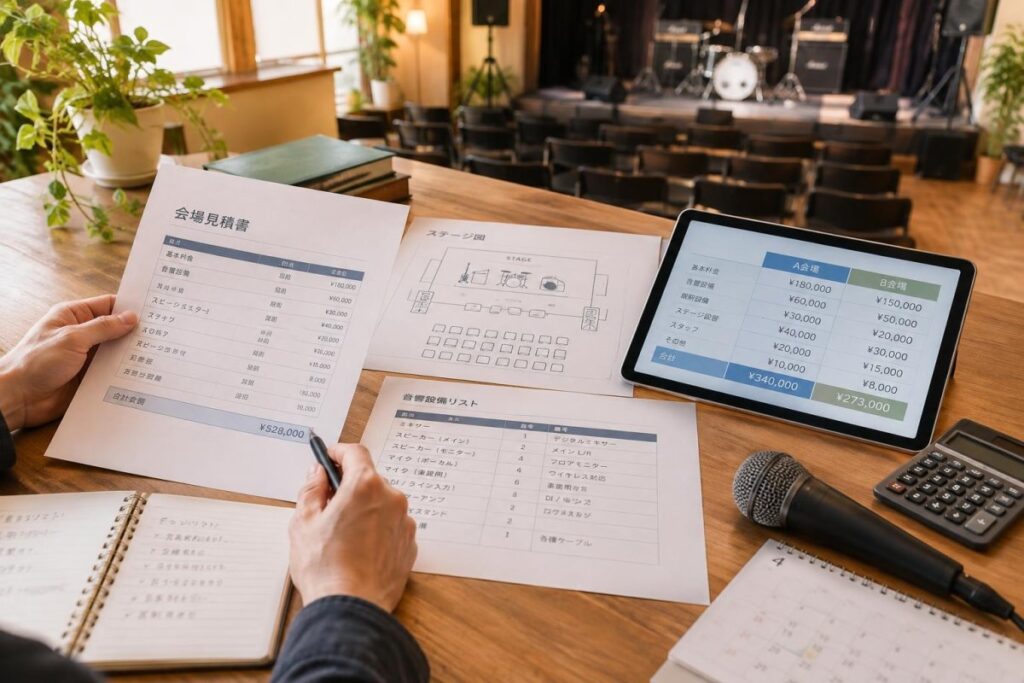 ライブ会場をレンタルするには？料金・予約時期・設備の確認ポイント
