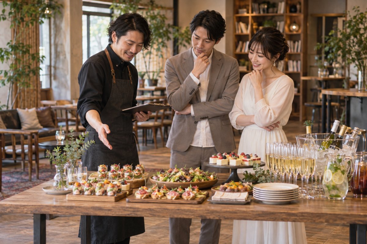 結婚式二次会の料理はどう選ぶ?食事量と飲み放題の考え方